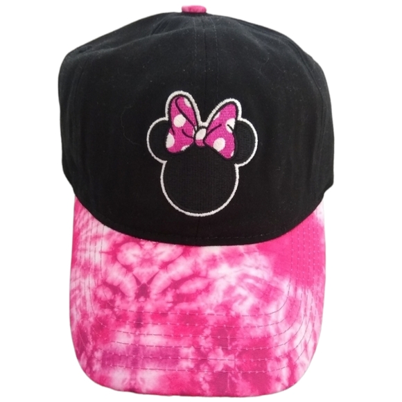 Disney Accessories - New Disney Minnie Mouse Tye Dye Hat Women's Pink and Black Baseball Cap OSFM